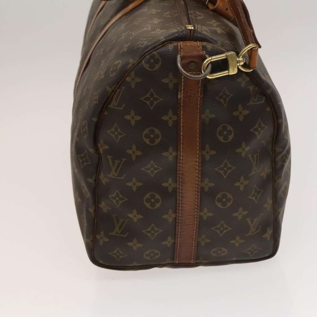 Louis Vuitton Keepall Bandouliere Bag Brown Canvas Fair condition - Model View