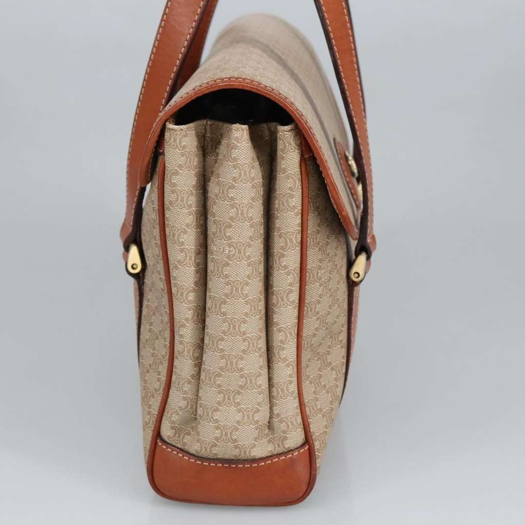 Celine Vintage Macadam Handbag Beige Canvas Good condition - Inside View