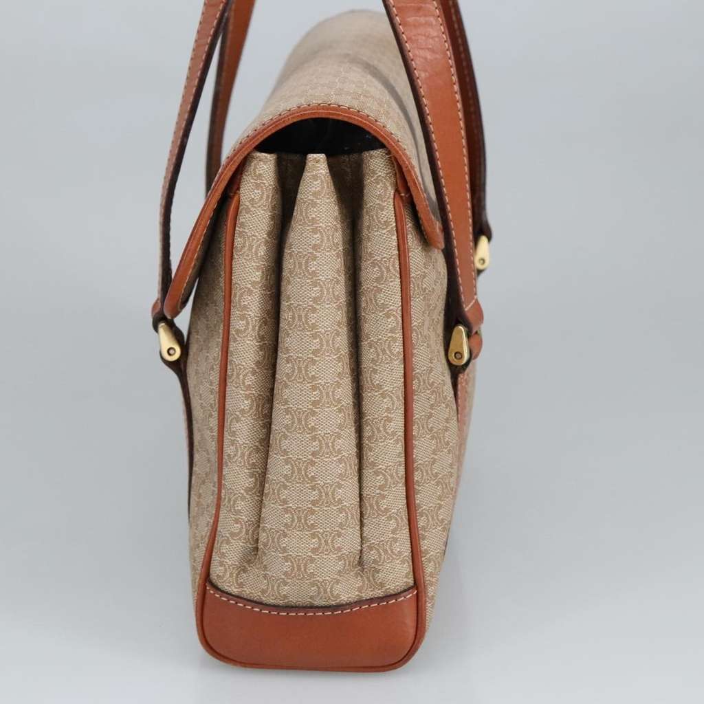 Celine Vintage Macadam Handbag Beige Canvas Good condition - Model View