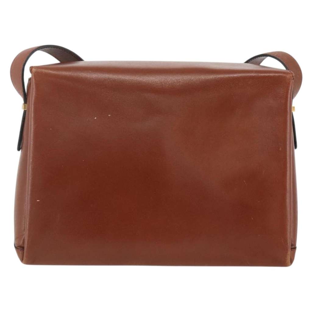 Celine Triomphe Shoulder Bag Brown Leather Good condition - Back View