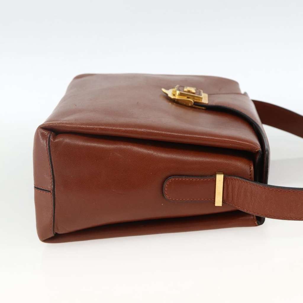 Celine Triomphe Shoulder Bag Brown Leather Good condition - Model View