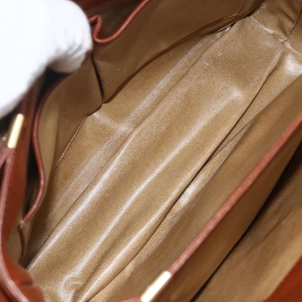 Celine Triomphe Shoulder Bag Brown Leather Good condition - Box View