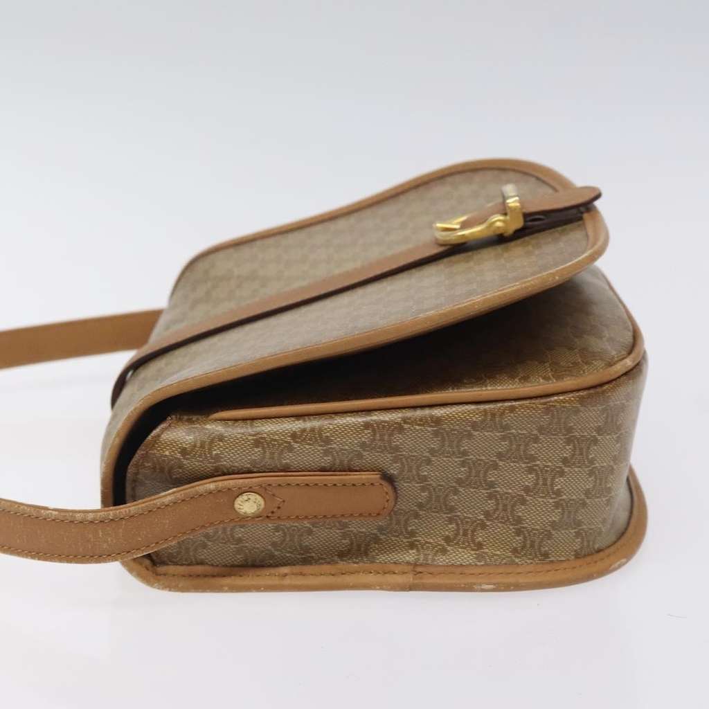 Celine Vintage Macadam Shoulder Bag Beige Canvas Fair condition - Model View