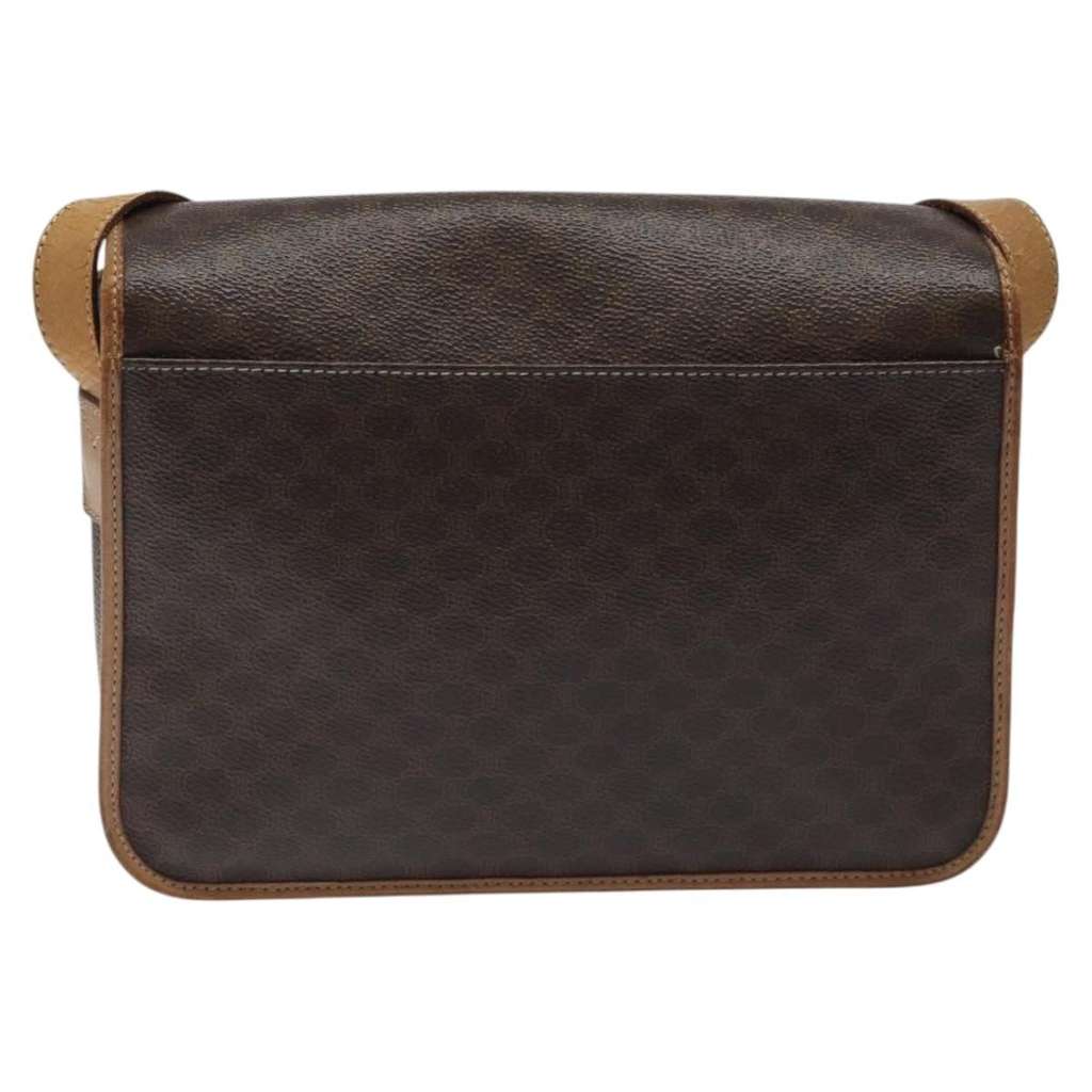 Celine Vintage Macadam Shoulder Bag Brown Canvas Fair condition - Back View