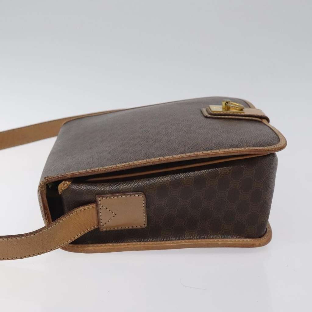 Celine Vintage Macadam Shoulder Bag Brown Canvas Fair condition - Model View