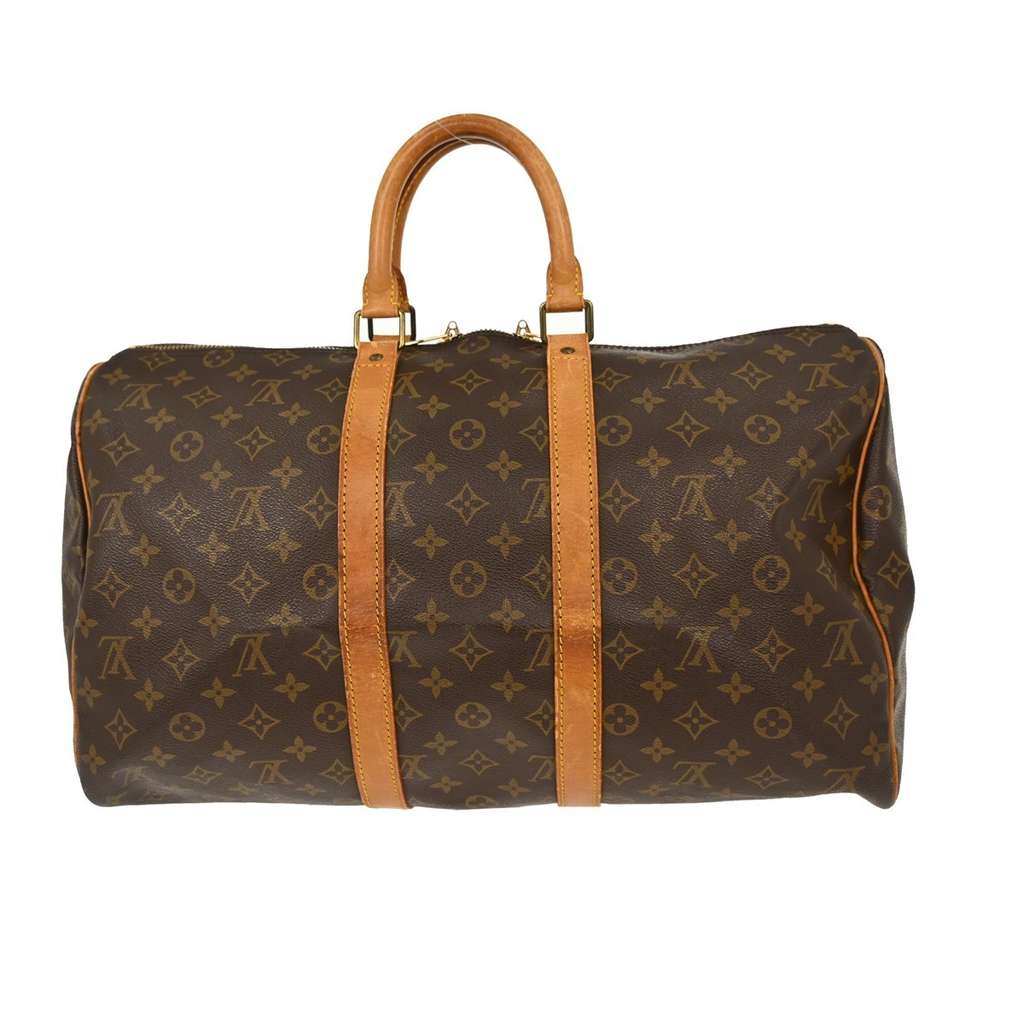 Louis Vuitton Keepall Bag Brown Canvas Fair condition - Back View