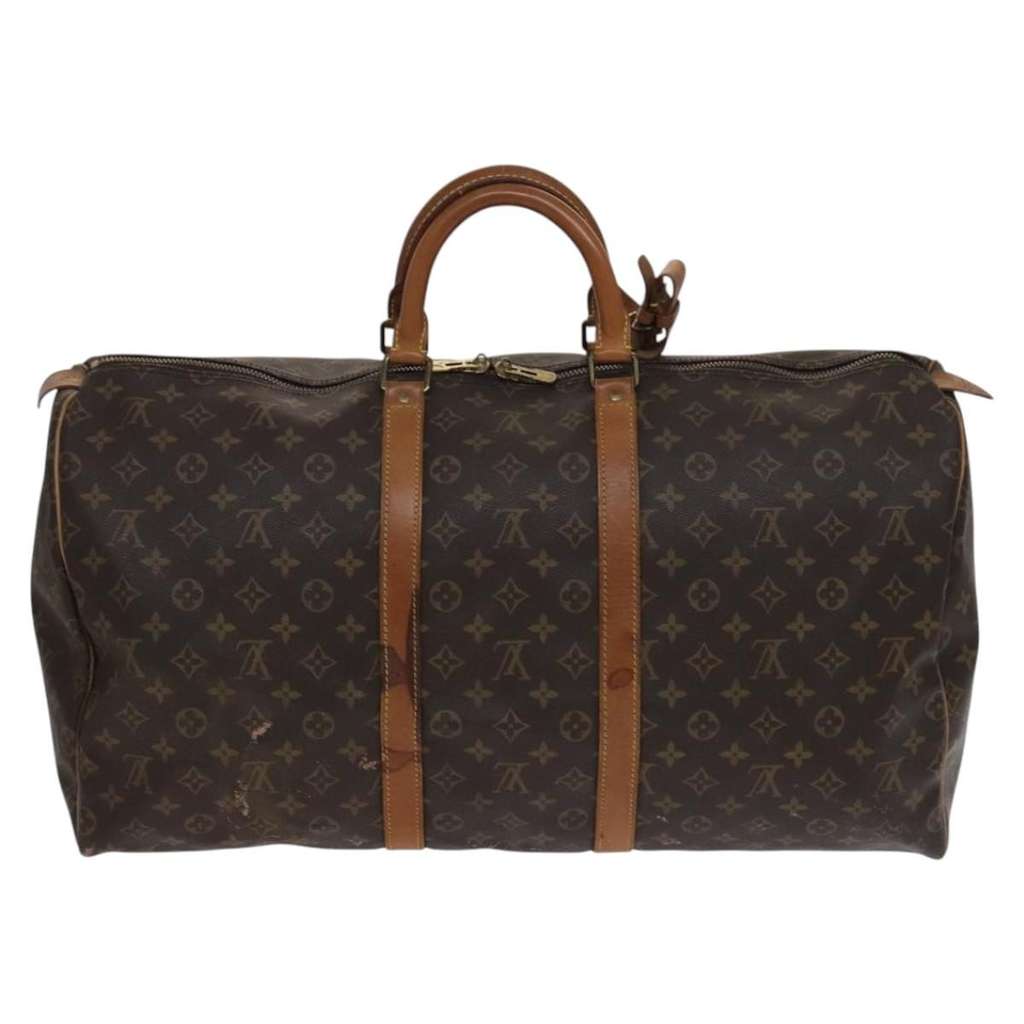Louis Vuitton Keepall Bag Brown Canvas Fair condition - Back View