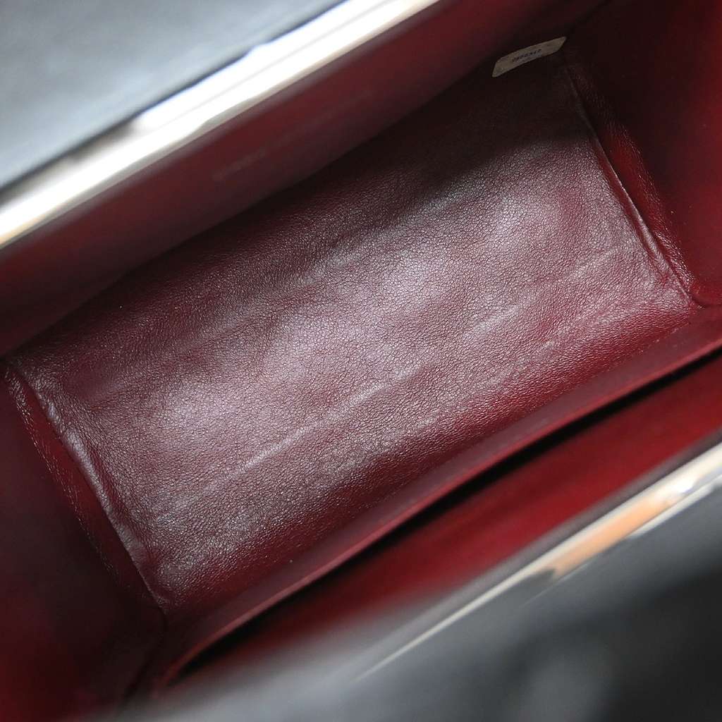 Chanel Vintage Metal Box Bag Black Leather Good condition - Inside View