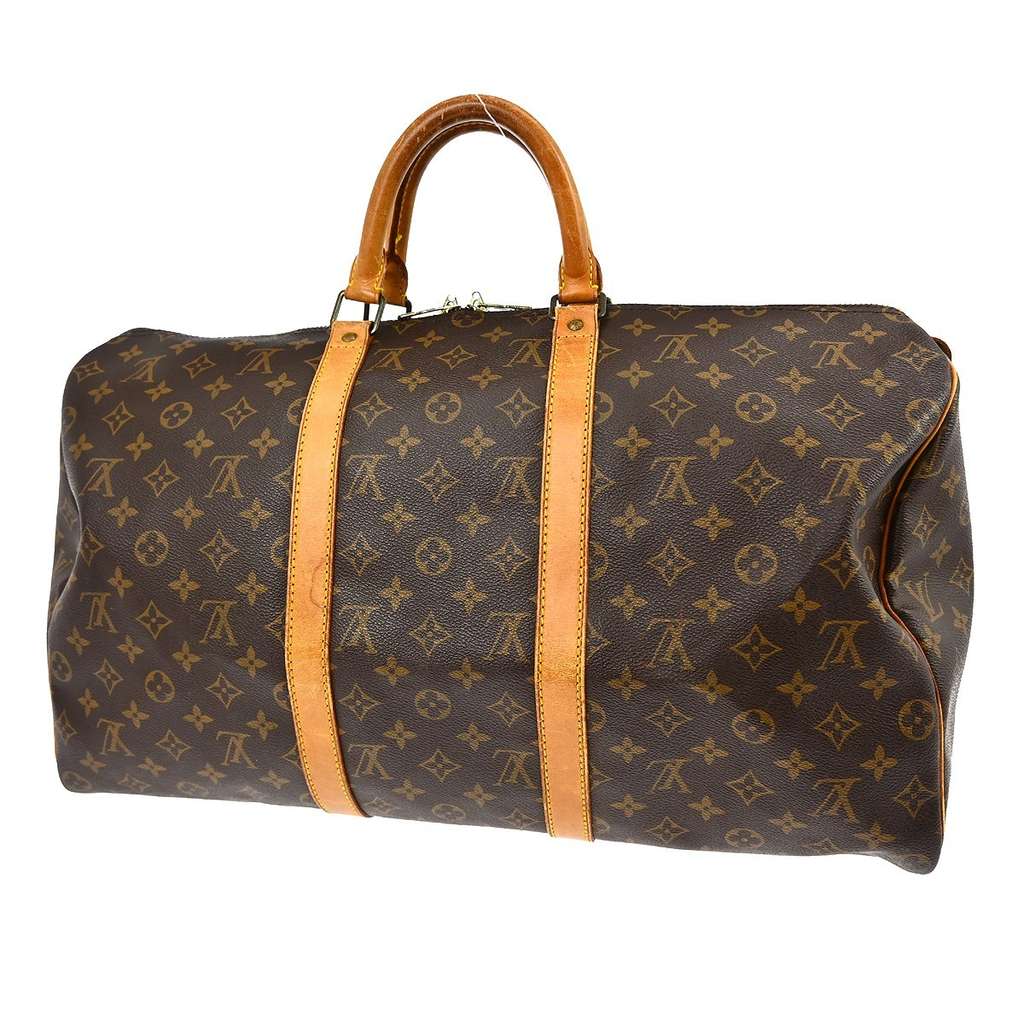 Louis Vuitton Keepall Bag Brown Canvas Fair condition - Back View