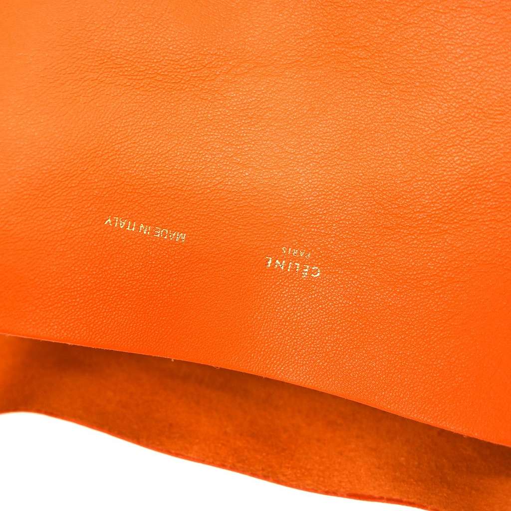 Celine Horizontal Bi-Cabas Tote Orange Leather Good condition - Box View
