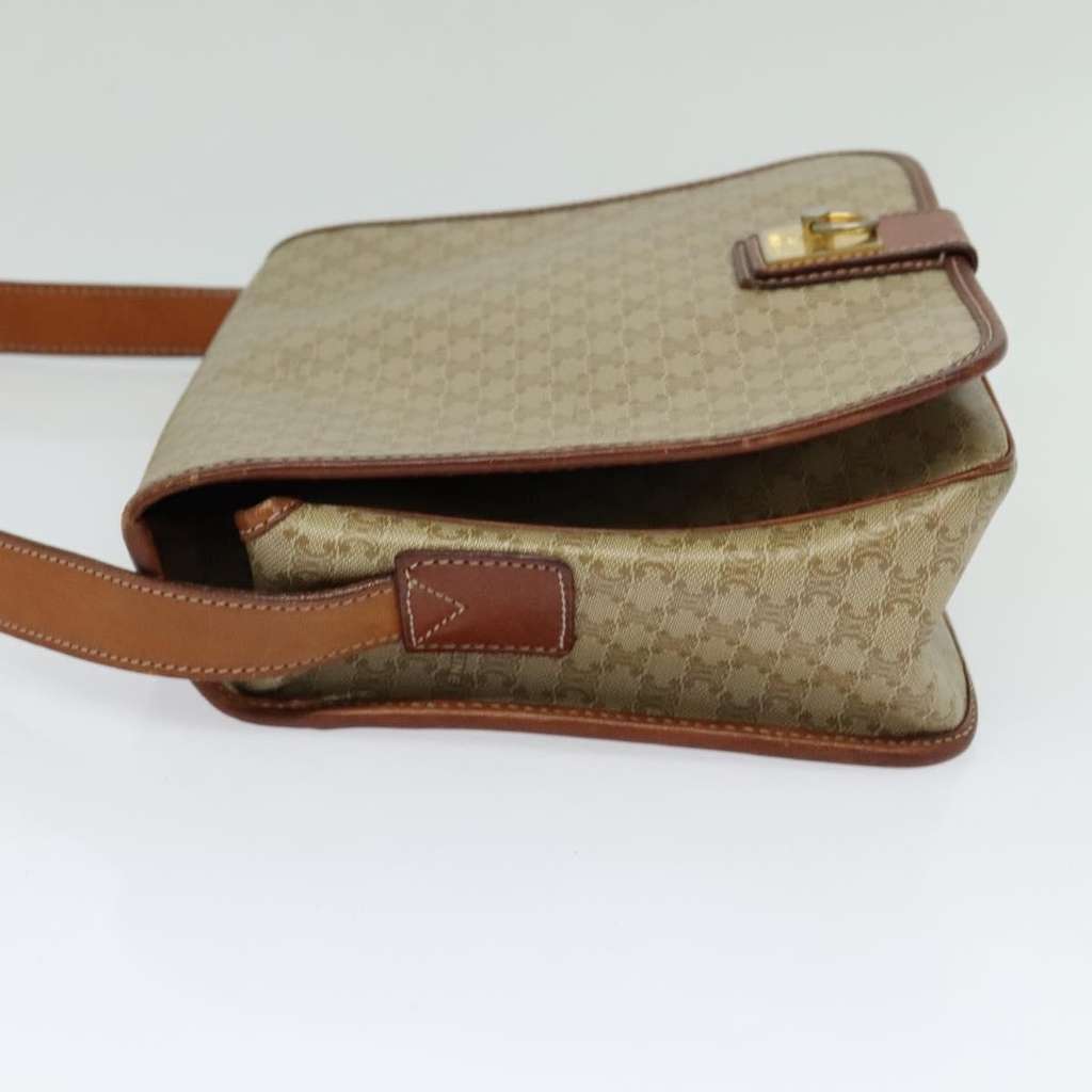 Celine Vintage Macadam Shoulder Bag Beige Canvas Good condition - Inside View