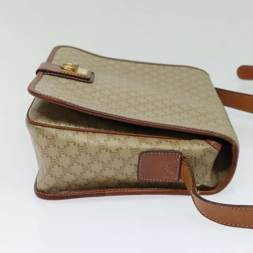 Celine Vintage Macadam Shoulder Bag Beige Canvas Good condition - Model View