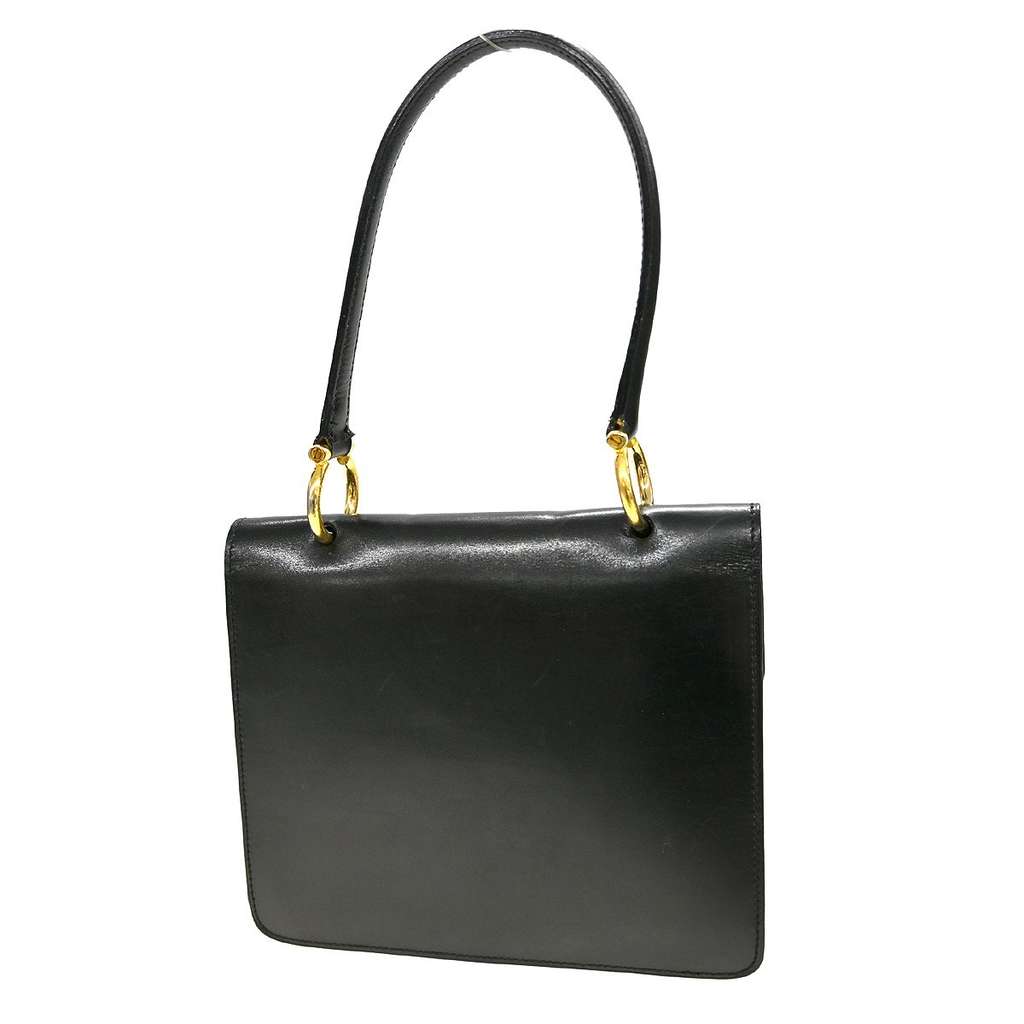 Celine Vintage Top Handle Bag Black Leather Good condition - Back View