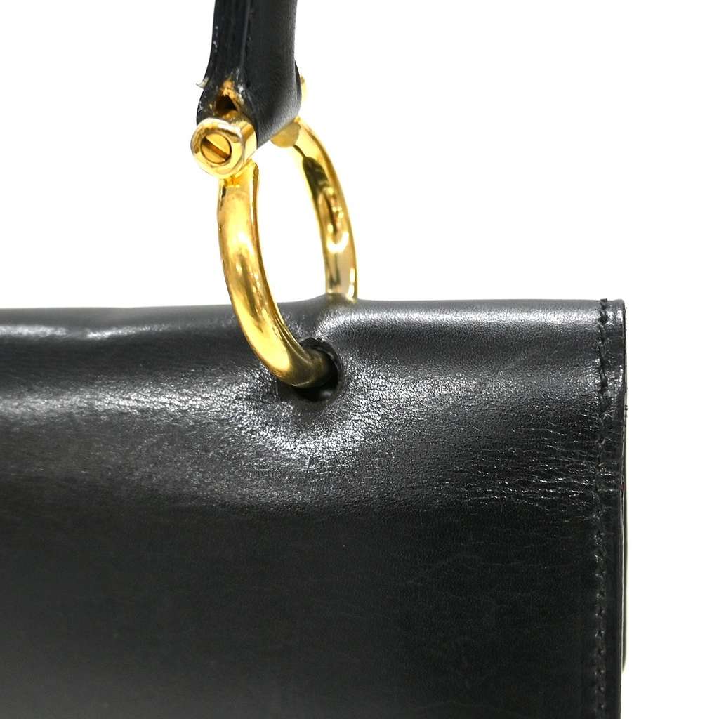 Celine Vintage Top Handle Bag Black Leather Good condition - Inside View