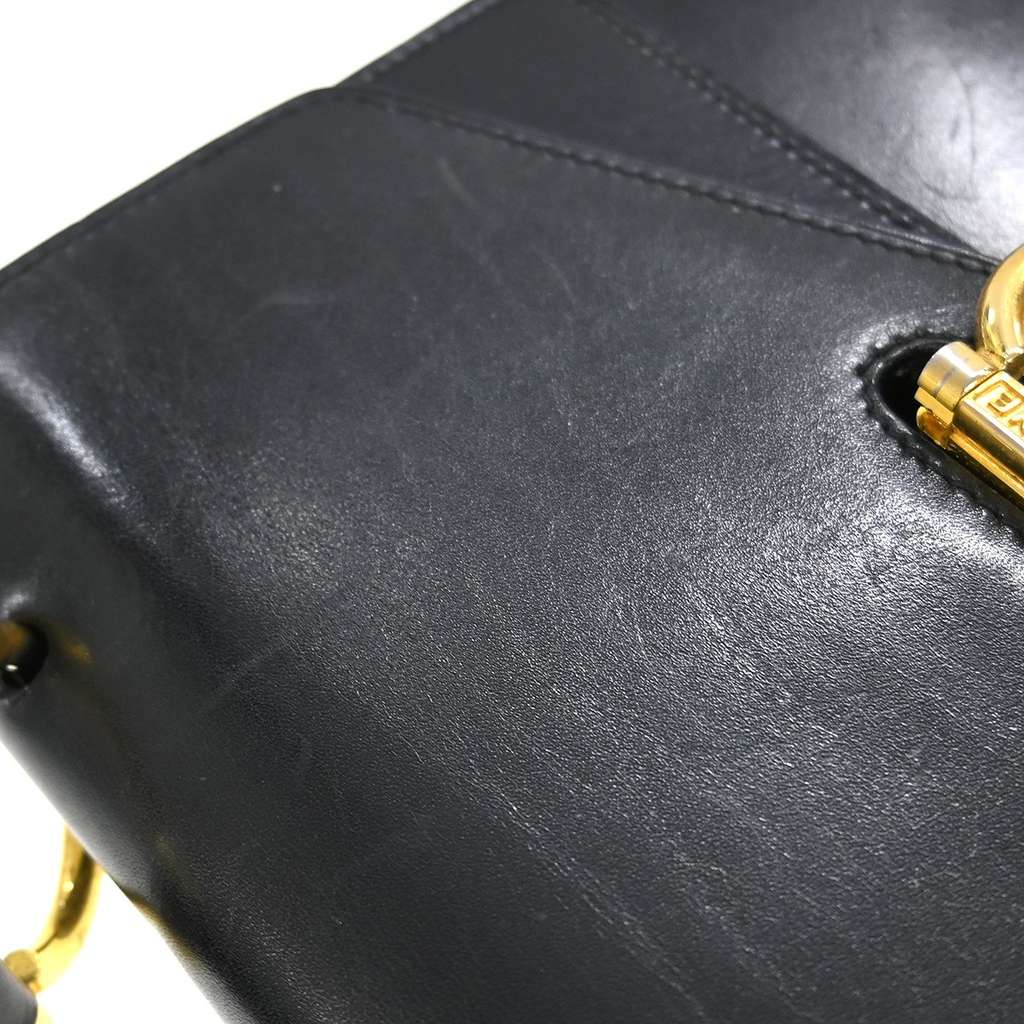 Celine Vintage Top Handle Bag Black Leather Good condition - Box View