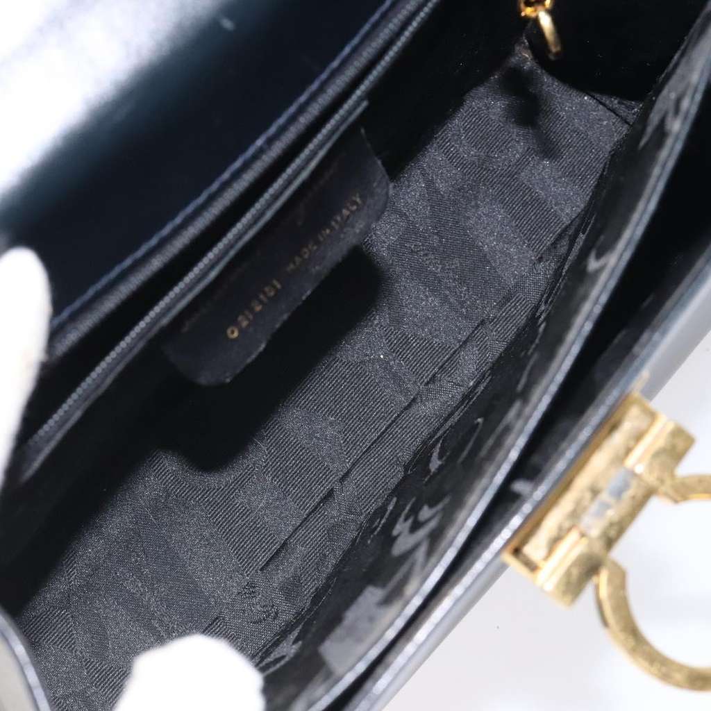 Salvatore Ferragamo Convertible Top Handle Bag Black Leather Good condition - Box View