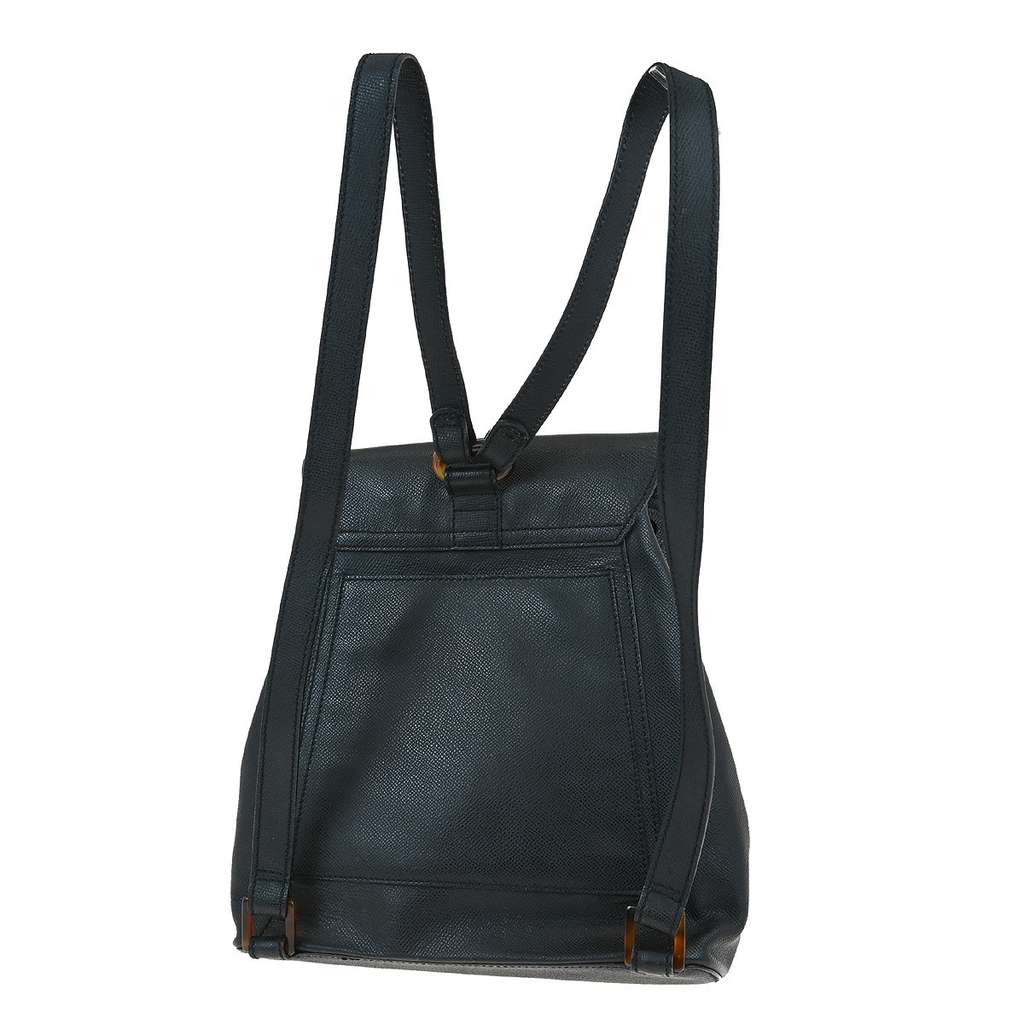 Chanel Vintage CC Resin Flap Backpack Black Leather Good condition - Back View