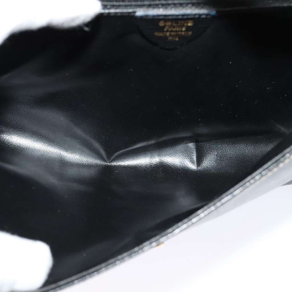 Celine Circle Logo Shoulder Bag Black Leather Good condition - Box View