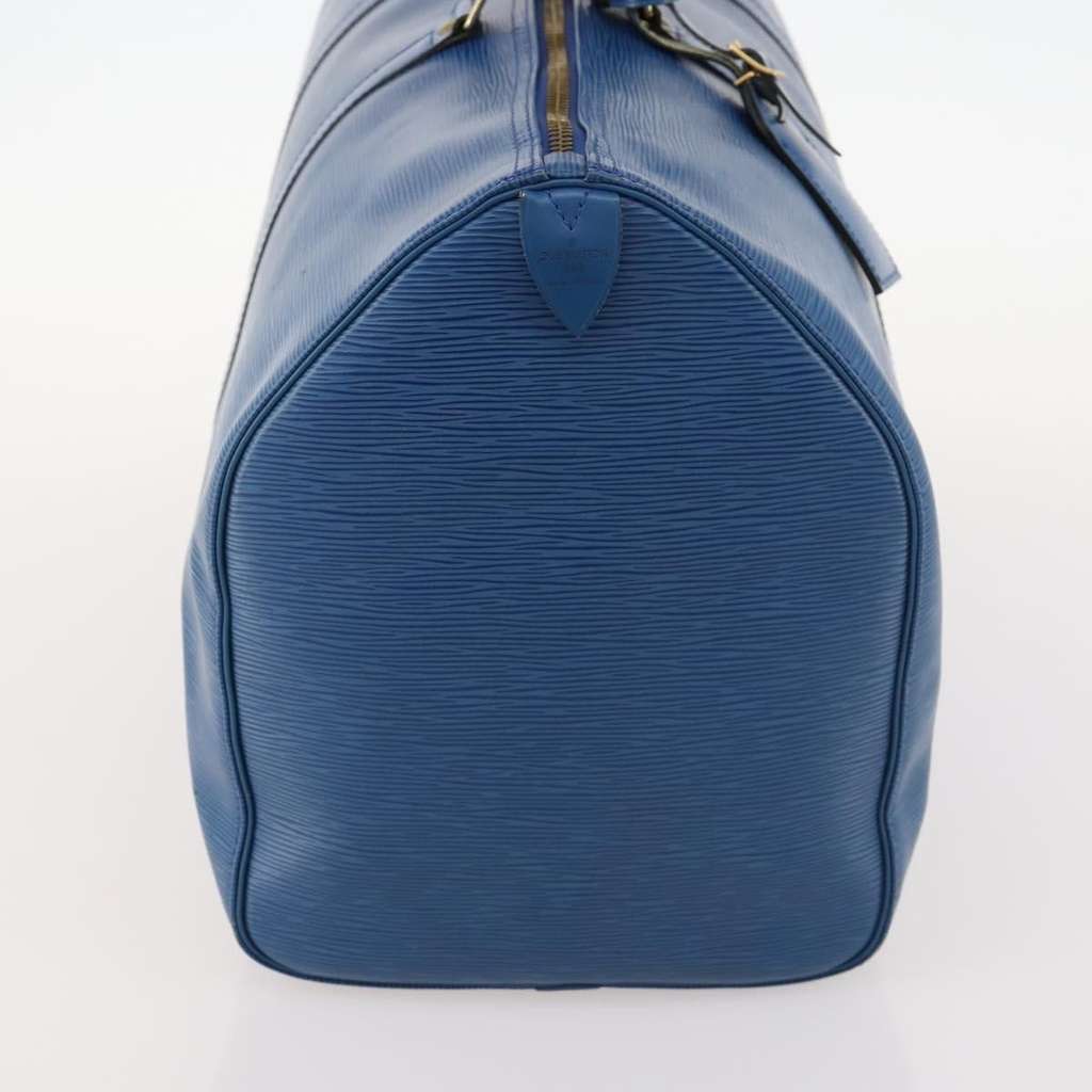 Louis Vuitton Keepall Bag Blue Leather Good condition - Model View