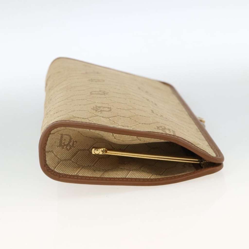 Christian Dior Vintage honeycomb clutch Beige Canvas Very good condition - Model View