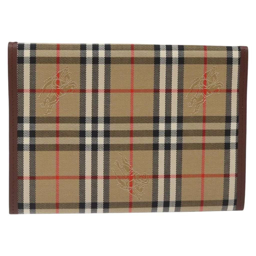 Burberry Nova check Pochette Beige Canvas Very good condition - Back View