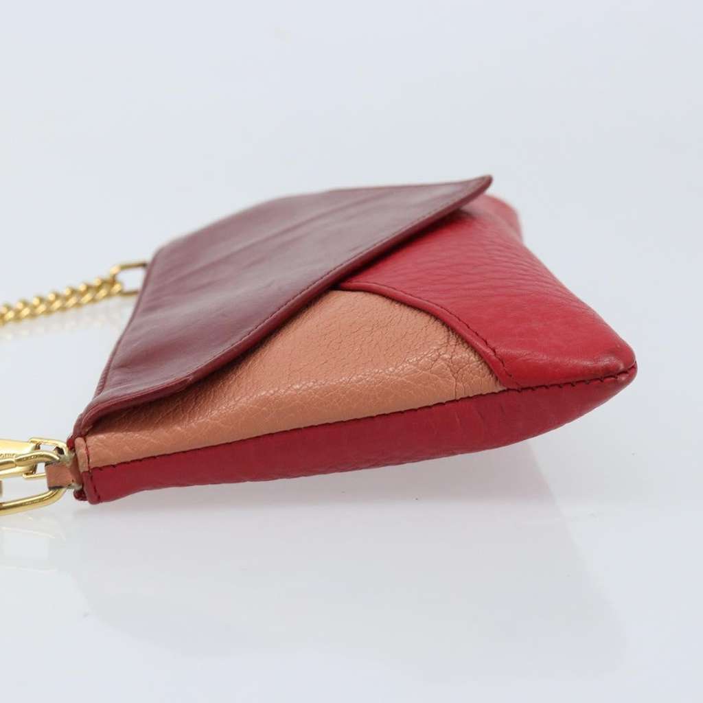 Chloe Envelope Wallet on Chain Red Leather Very good condition - Model View