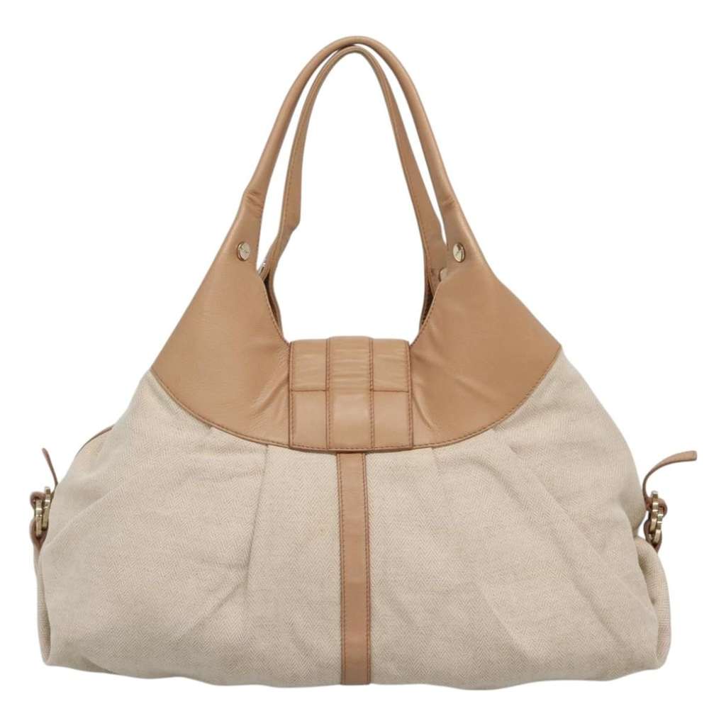 Bvlgari Chandra Hobo Beige Canvas Very good condition - Back View
