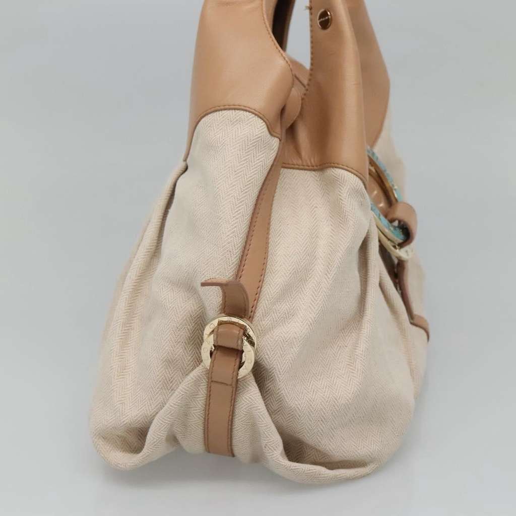 Bvlgari Chandra Hobo Beige Canvas Very good condition - Inside View