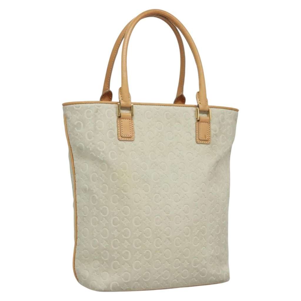 Celine Vintage Macadam Tote bag White Suede Very good condition - Back View