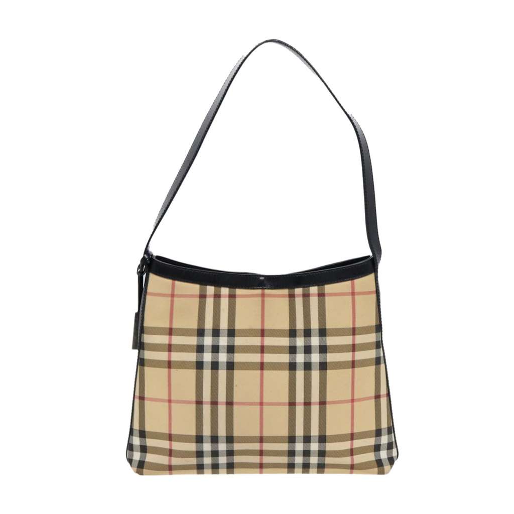 Burberry Nova check Shoulder bag Beige Canvas Good condition - Back View