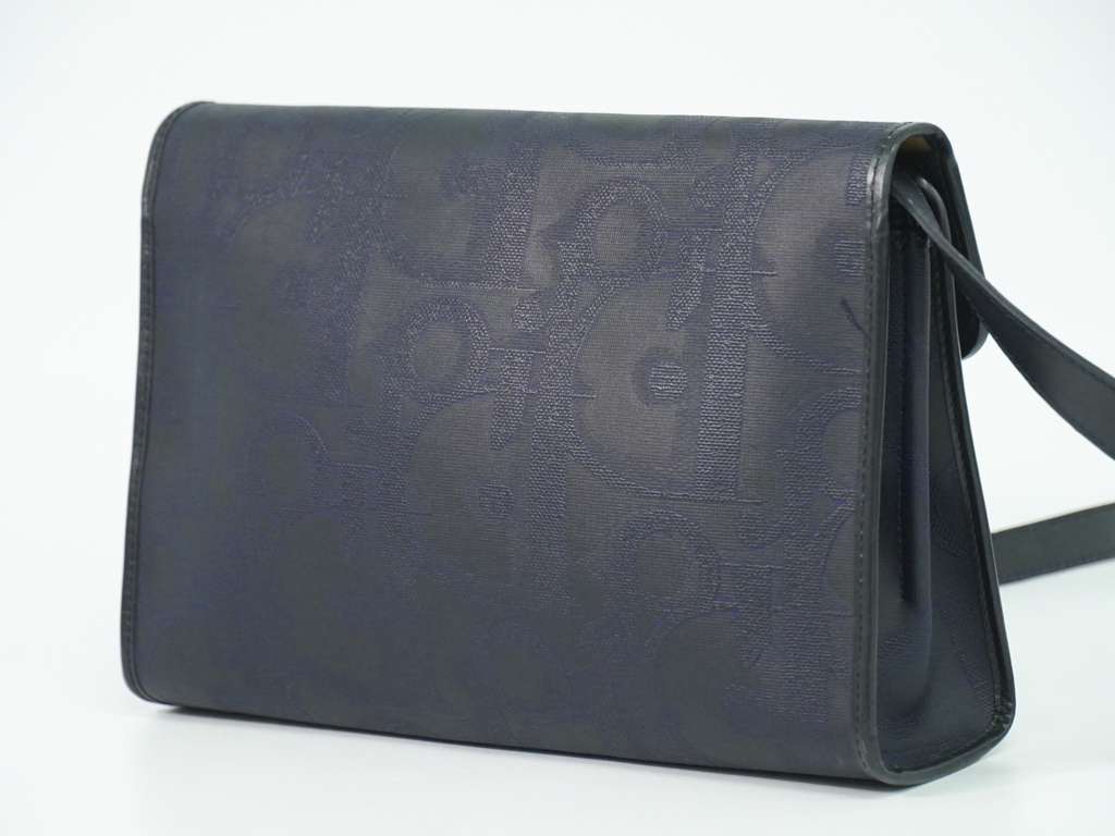 Christian Dior Trotter shoulder bag Navy Canvas Very good condition - Back View