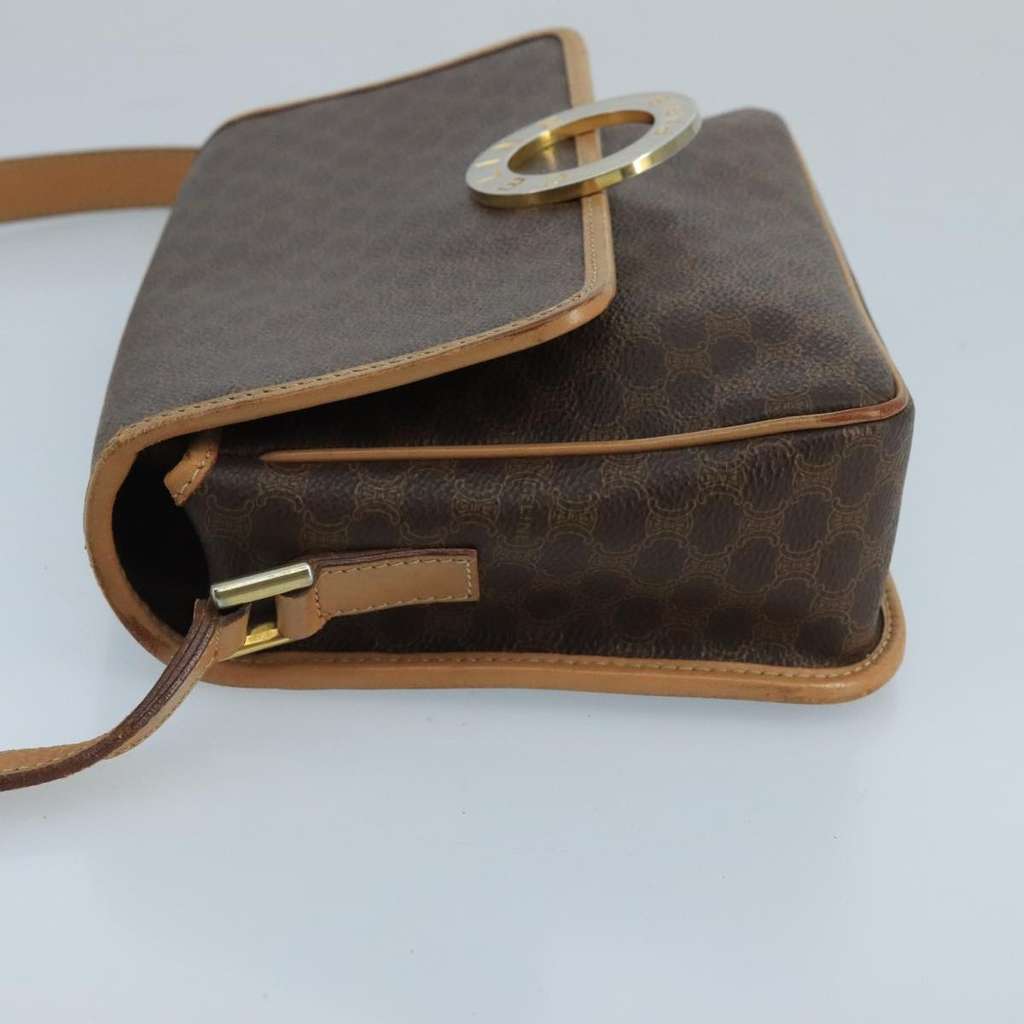 Celine Vintage Macadam Circle Logo Shoulder Bag Brown Canvas Very good condition - Inside View