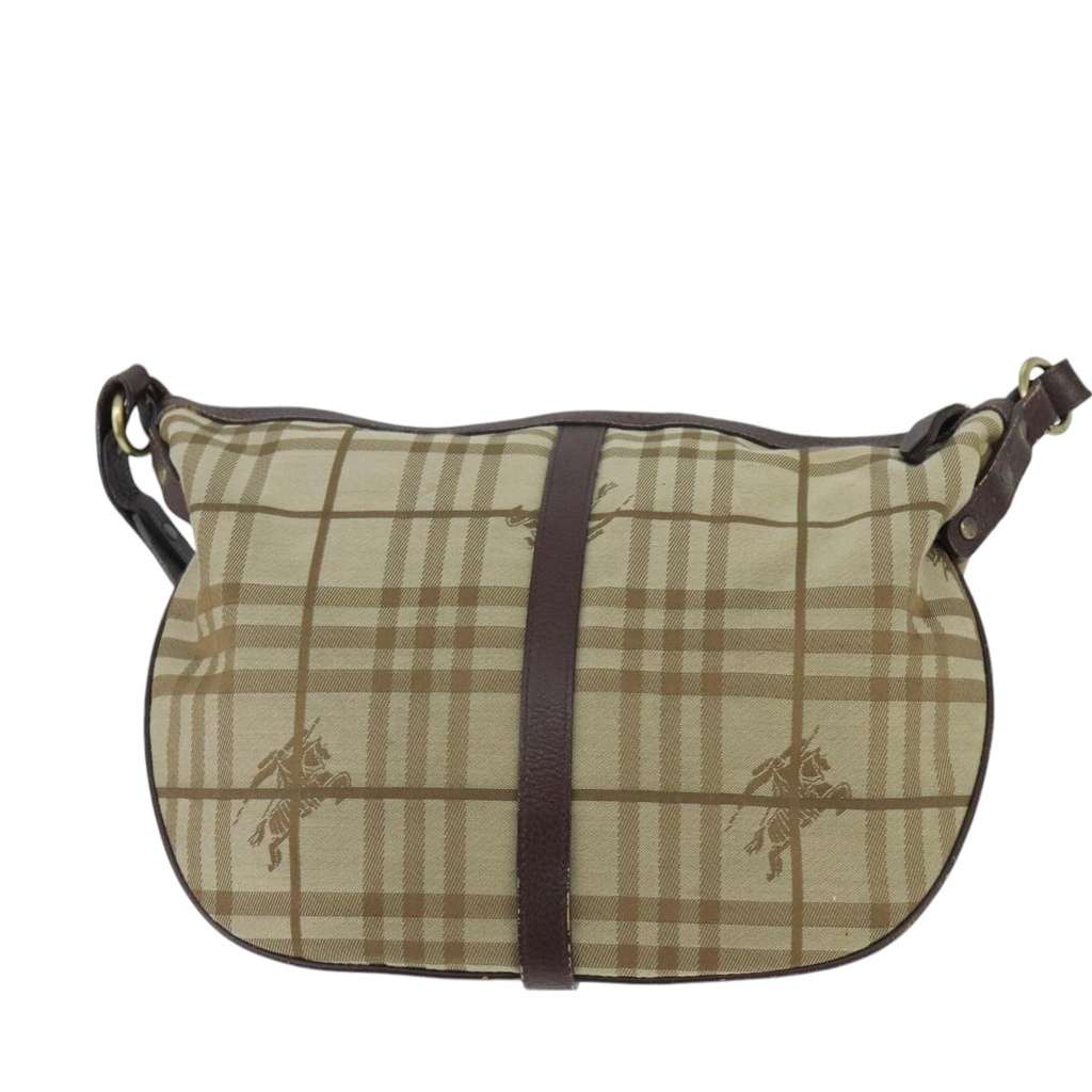 Burberry Nova check Shoulder bag Beige Canvas Good condition - Back View
