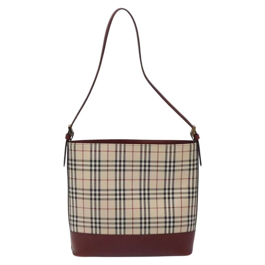 Burberry Nova check Shoulder bag Beige Canvas Very good condition - Back View