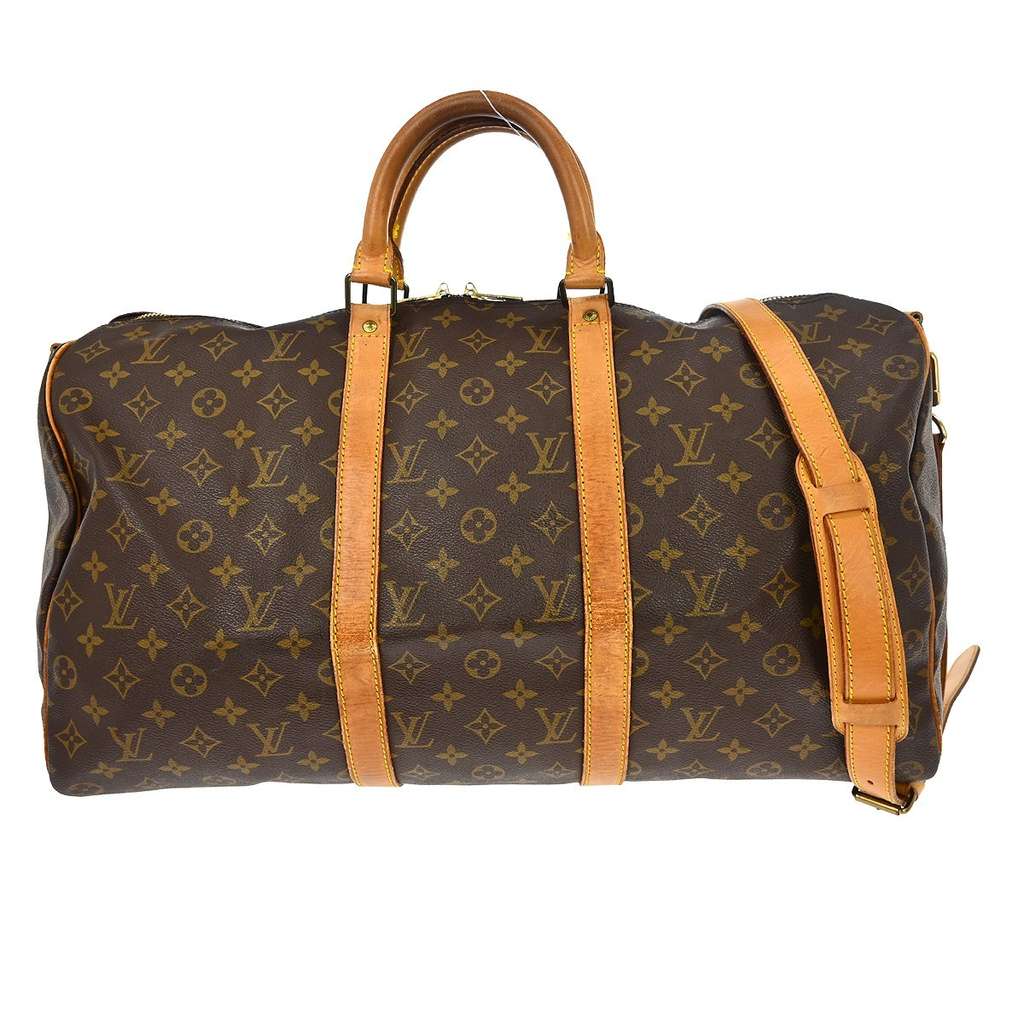 Louis Vuitton Keepall Bandouliere Bag Brown Canvas Good condition - Back View