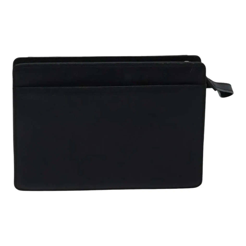Burberry Vintage Pouch Black Leather Good - Back View
