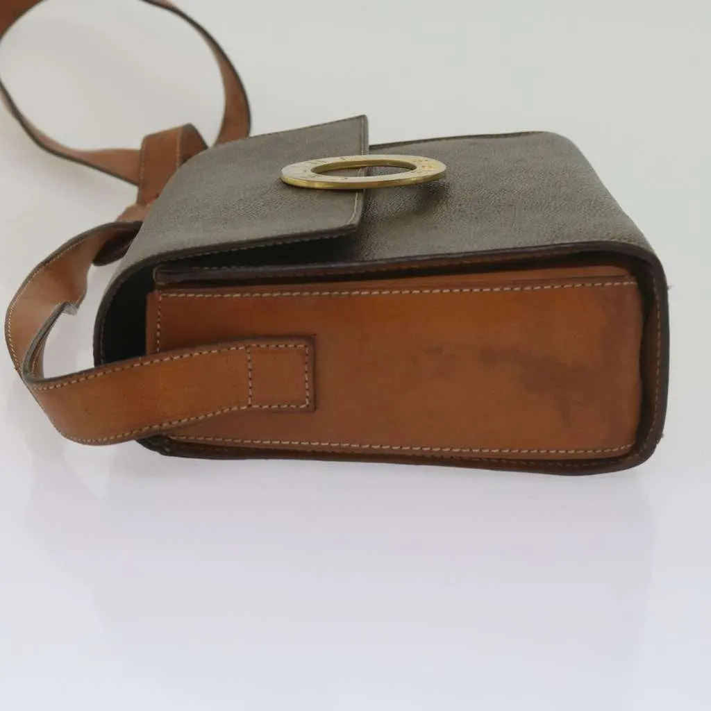 Celine Vintage Macadam Circle Logo Shoulder Bag Brown Canvas Fair - Model View