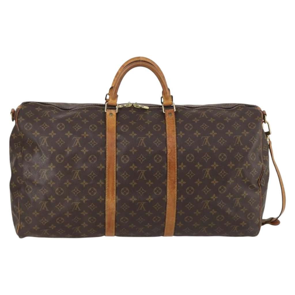 Louis Vuitton Keepall Bandouliere Bag Brown Canvas Good condition - Back View