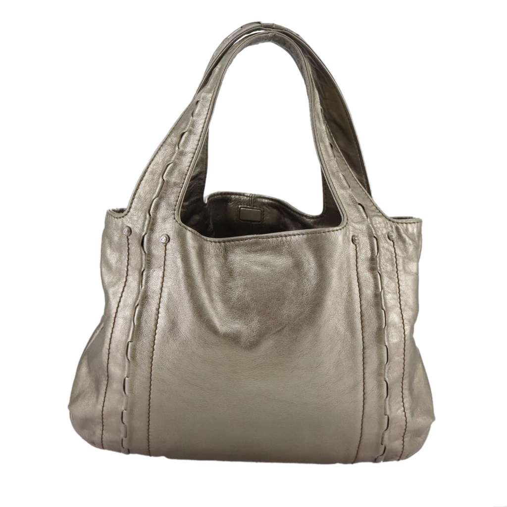 Salvatore Ferragamo Gancini handbag Gold Leather Very good condition - Back View