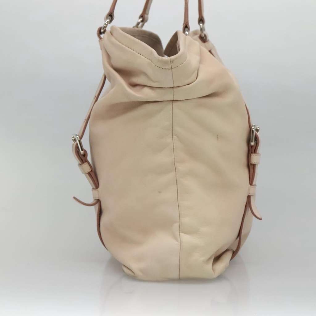 Prada Buckle Strap Shoulder Bag Beige Leather Very good condition - Inside View