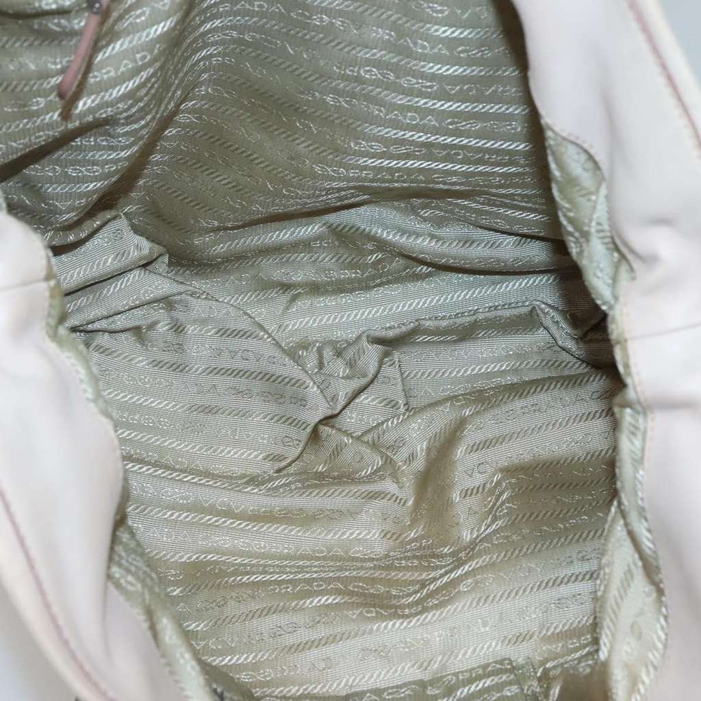 Prada Buckle Strap Shoulder Bag Beige Leather Very good condition - Model View