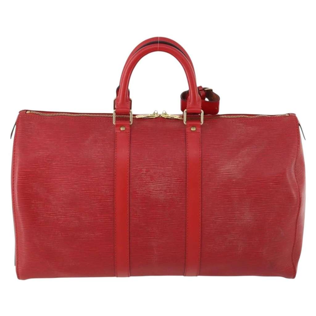 Louis Vuitton Keepall Bag Red Leather Good condition - Back View
