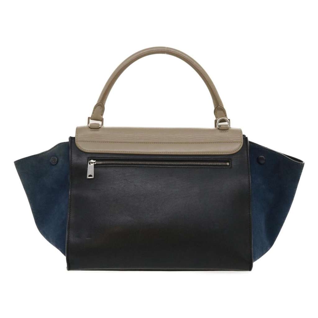 Celine Bicolor Trapeze Bag Navy Leather Very good condition - Back View