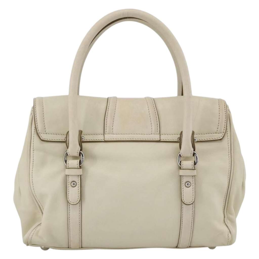 Salvatore Ferragamo Vintage Handbag White Leather Good condition - Back View