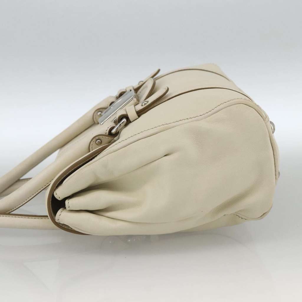 Salvatore Ferragamo Vintage Handbag White Leather Good condition - Inside View