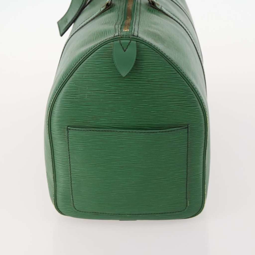 Louis Vuitton Keepall Bag Green Leather Good condition - Inside View