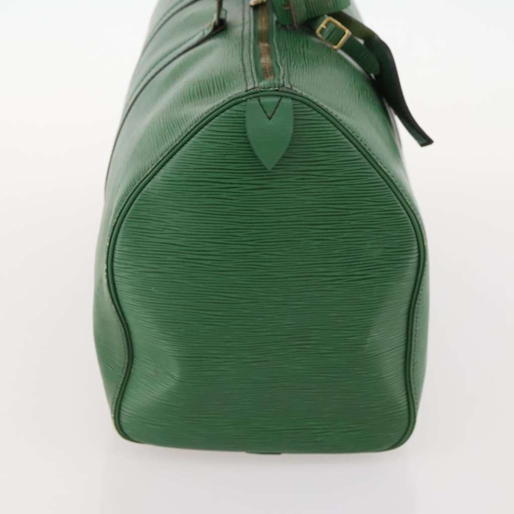 Louis Vuitton Keepall Bag Green Leather Good condition - Model View
