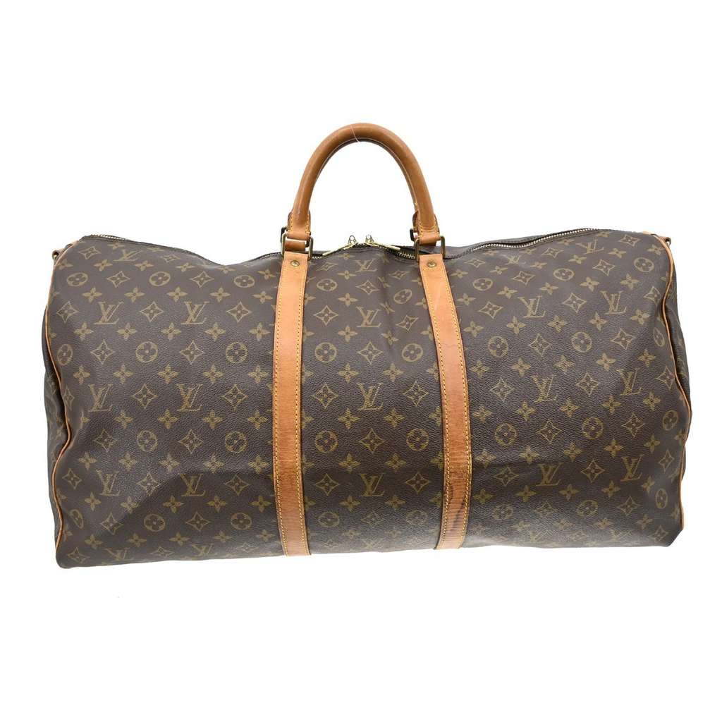 Louis Vuitton Keepall Bandouliere Bag Brown Canvas Good condition - Back View