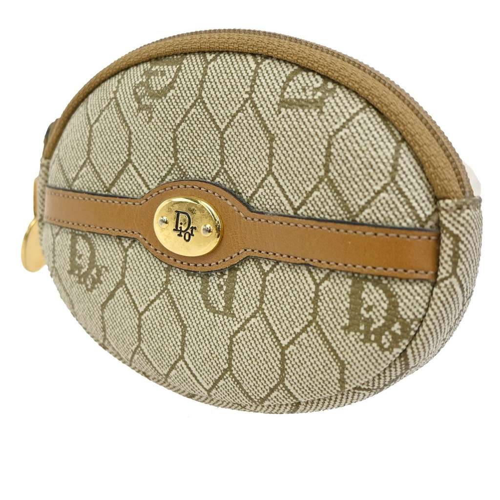 Christian Dior Honeycomb Zip Coin Purse Beige Canvas Very good condition - Inside View