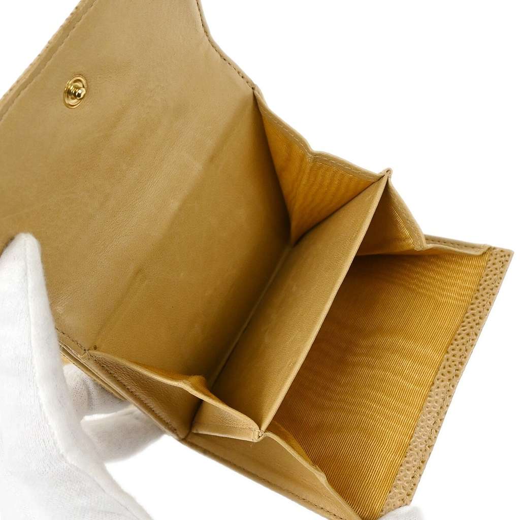 Chanel Vintage Timeless CC Bifold Wallet Beige Leather Very good condition - Box View